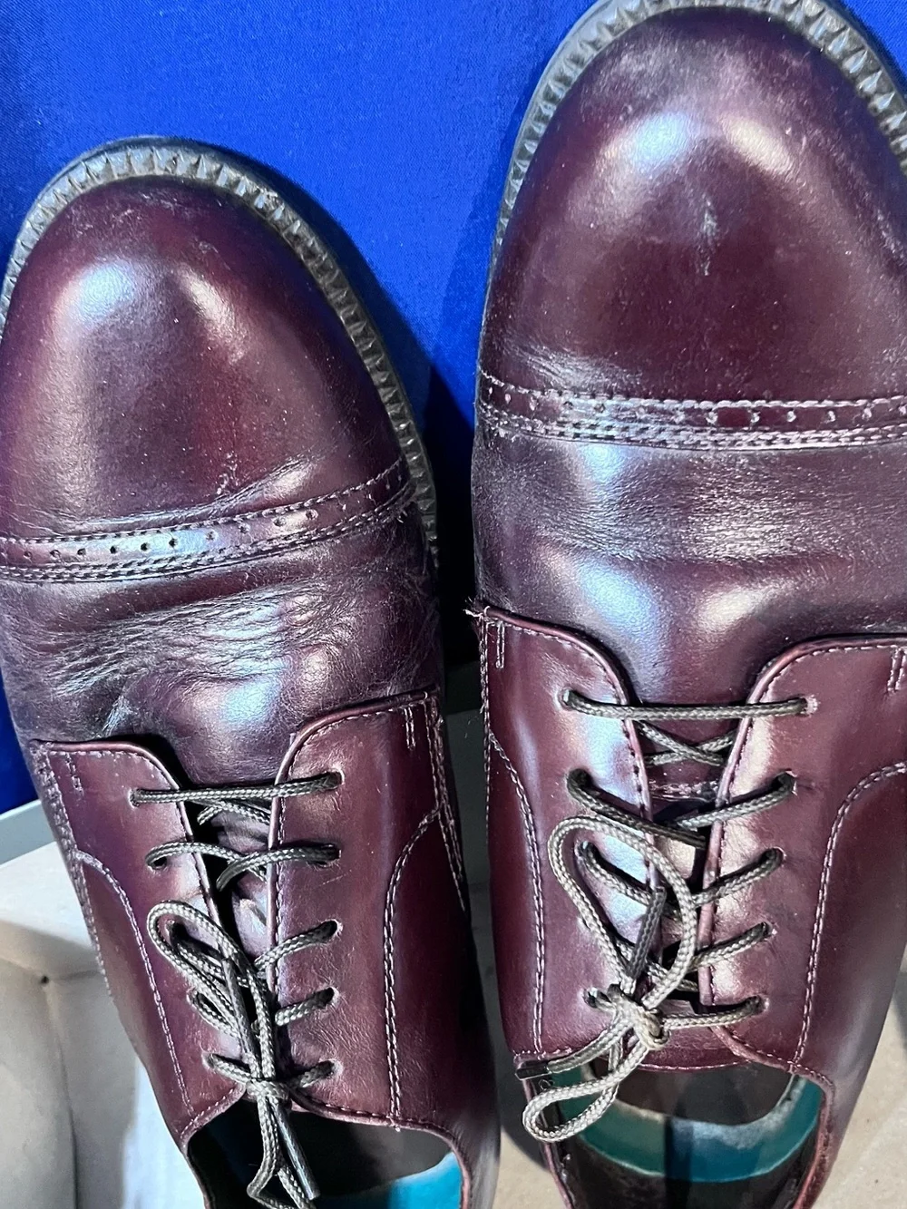 Hush Puppies Del Mar Men’s Burgundy Leather Oxfords Derby Shoes